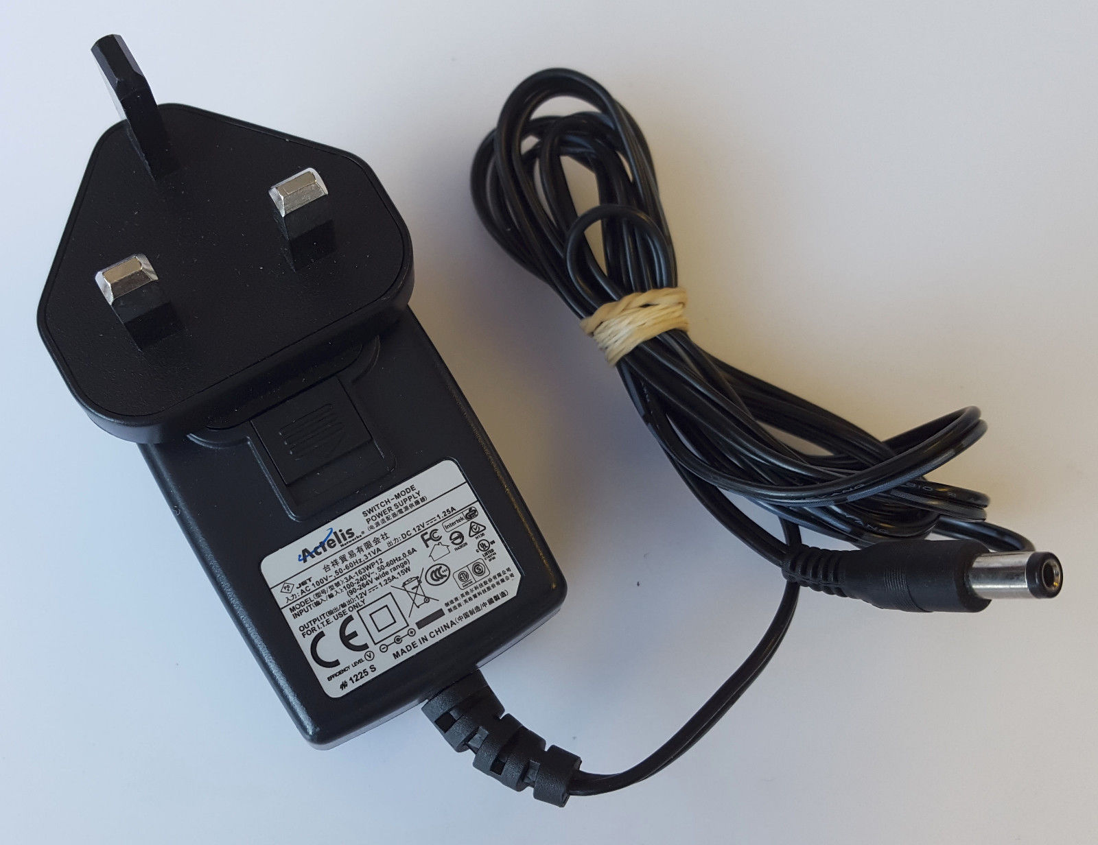 New ACTELIS 3A-163WP12 12V 1.25A AC/DC POWER SUPPLY ADAPTER Product Description Condition:100% B